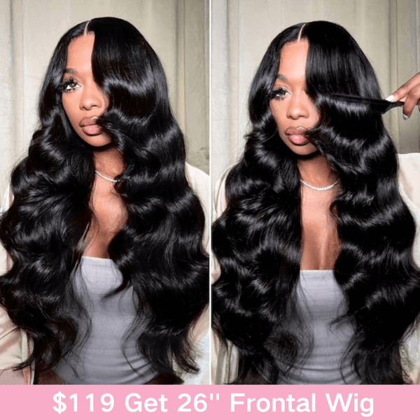 Geeta $119 Get 26inch 13x4 Lace Frontal Wig Body Wave 200% Density 100% Human Hair Flash Sale