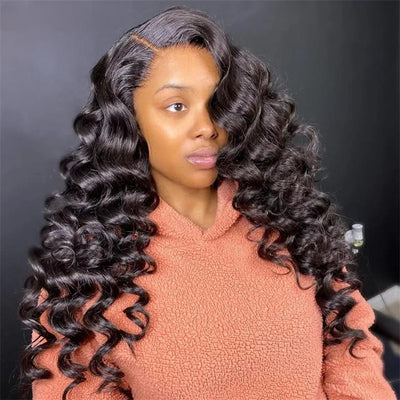 Natural Crimps Curls Loose Deep Wave Glueless 5x56x4.5 Closure HD Lace Human Hair Wig With Baby Hair-Geeta Hair