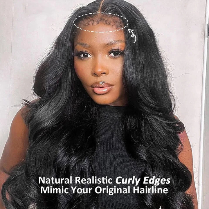 Type 4C Kinky Hairline Body Wave 13x4 Undetectable Lace Human Hair Wigs With Kinky Baby Hairline-Geeta Hair