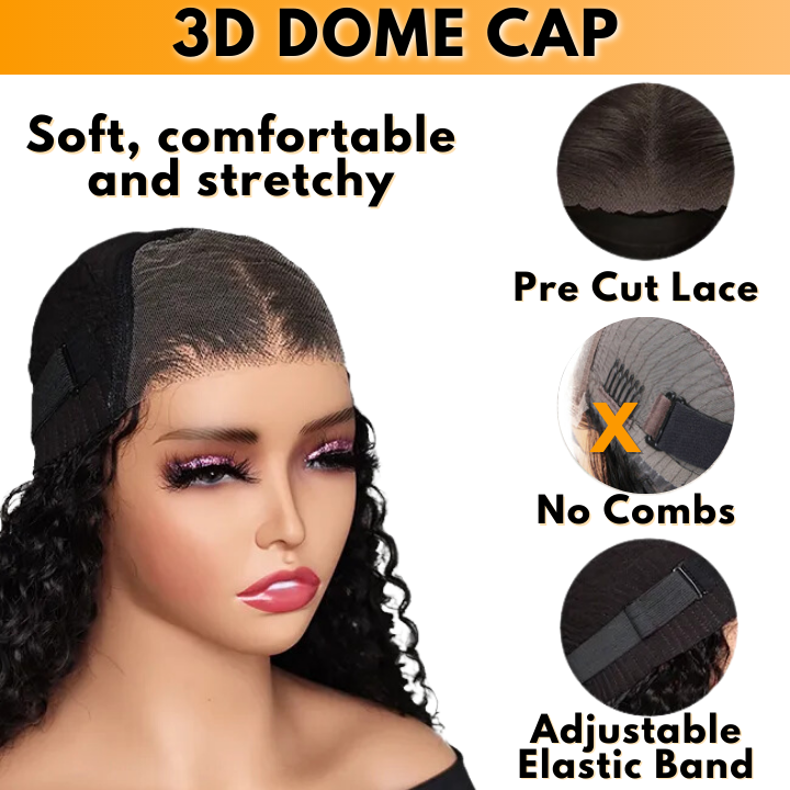 Glueless 13x4/6x4.5 Kinky Curly Pre Cut HD Transaparent Lace 100% Virgin Human Hair Wigs With Breathable Wear & Go Pre Plucked Hairline Cap Air Wig-Geeta Hair