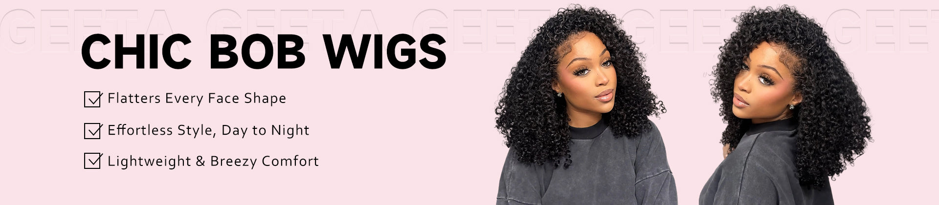GEETA HAIR Chic Bob Wigs Summer Styles Fashion Looking.