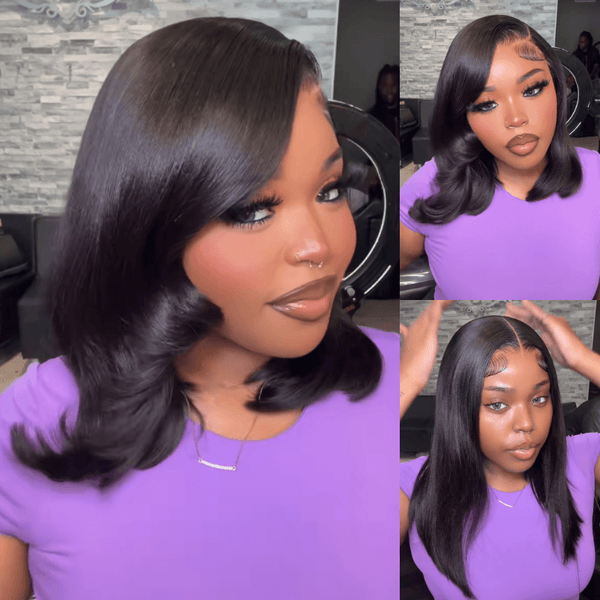 Geeta 7x5 Lace Yaki Straight Glueless Put On And Go Short Bob Wig 13x4 Lace Frontal Invisi Drawstring Flash Sale