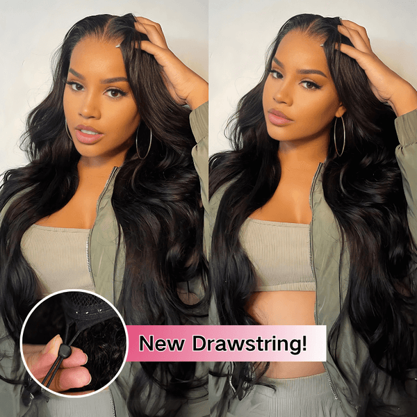 Body Wave Lace Frontal Wig Upgrade Invisi Drawstring Glueless Wigs Daily Deal