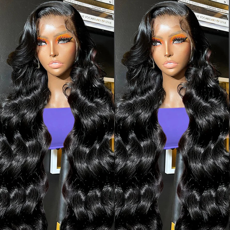 199 $ = 30 pouces 13x4 Transparent HD Lace Front Loose Deep Wave Perruque de cheveux humains sans colle Aucun code nécessaire 