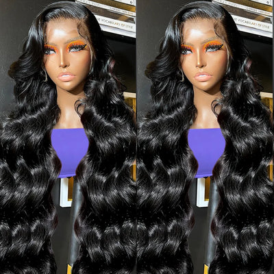 199 $ = 30 pouces 13x4 Transparent HD Lace Front Loose Deep Wave Perruque de cheveux humains sans colle Aucun code nécessaire 