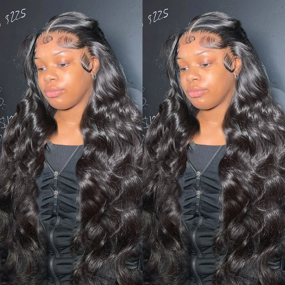 199 $ = 30 pouces 13x4 Transparent HD Lace Front Loose Deep Wave Perruque de cheveux humains sans colle Aucun code nécessaire 