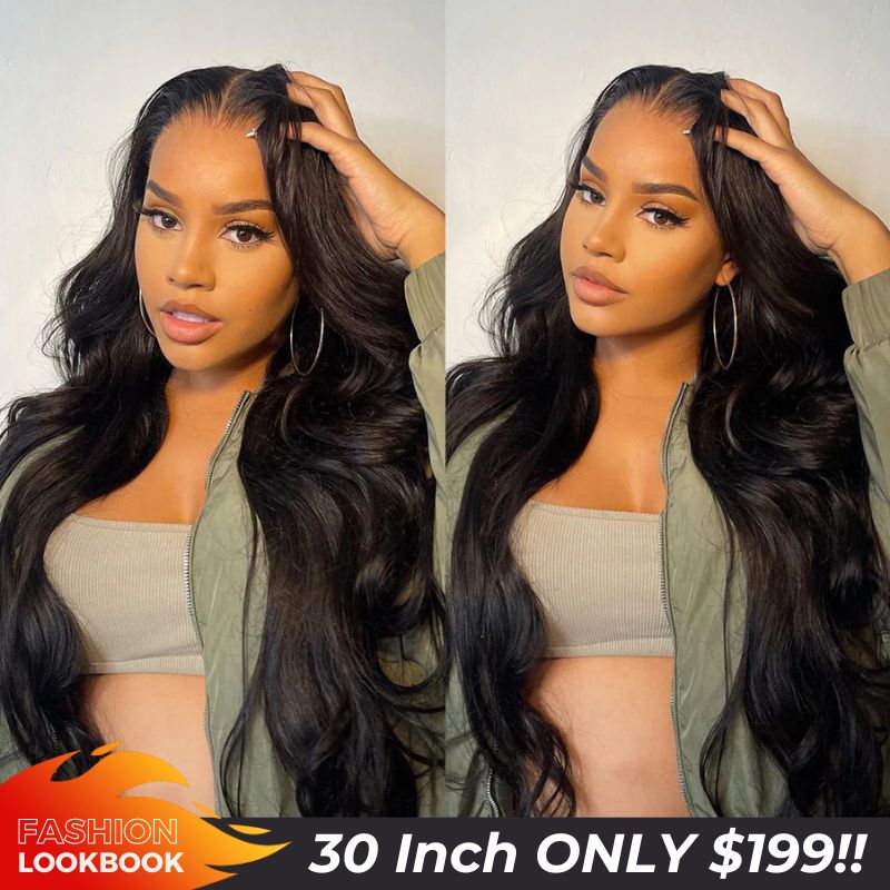 30inch=$199 Tiktokers Recommend 180% Density Body Wave HD  Lace Frontal Wig Pre Bleached Glueless Wigs-Geeta Hair