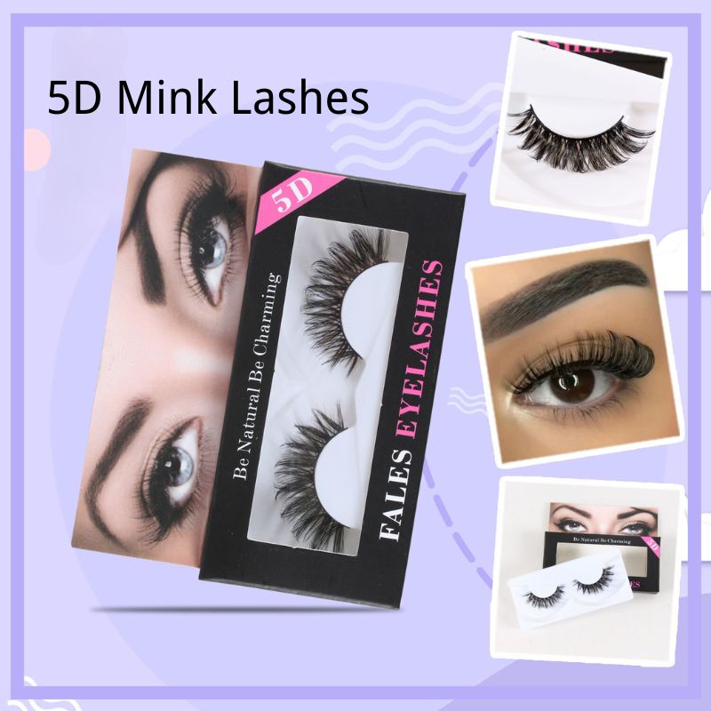 Mink Eyelashes Long Fluffy 5D Mink Lashes Pack Naturl Look 100% Siberian Long Full Mink Fur Eyelashes