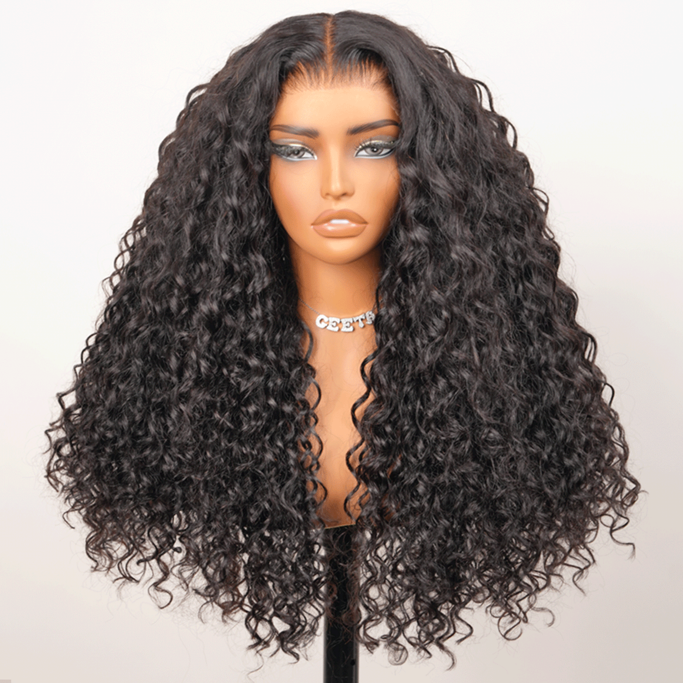 The 250% Density Black Curly Wig With Different Angles_product