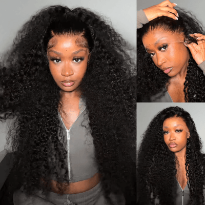 Perruque Lace Front Wig HD 13x4 Cheveux bouclés noirs 100% cheveux humains vierges pré-épilés - Geeta Hair 