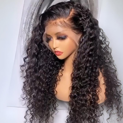 300% Density Glueless Wigs Human Hair 13x4 Water Curly Lace Frontal Wigs Pre Plucked Transparent Lace Wigs