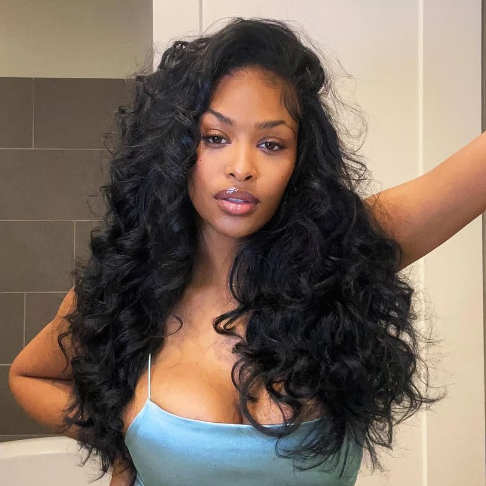 300% Density Long Wavy 13x6 Lace Frontal Human Hair Wig 4x6 Pre Cut Glueless Wigs For Black Women