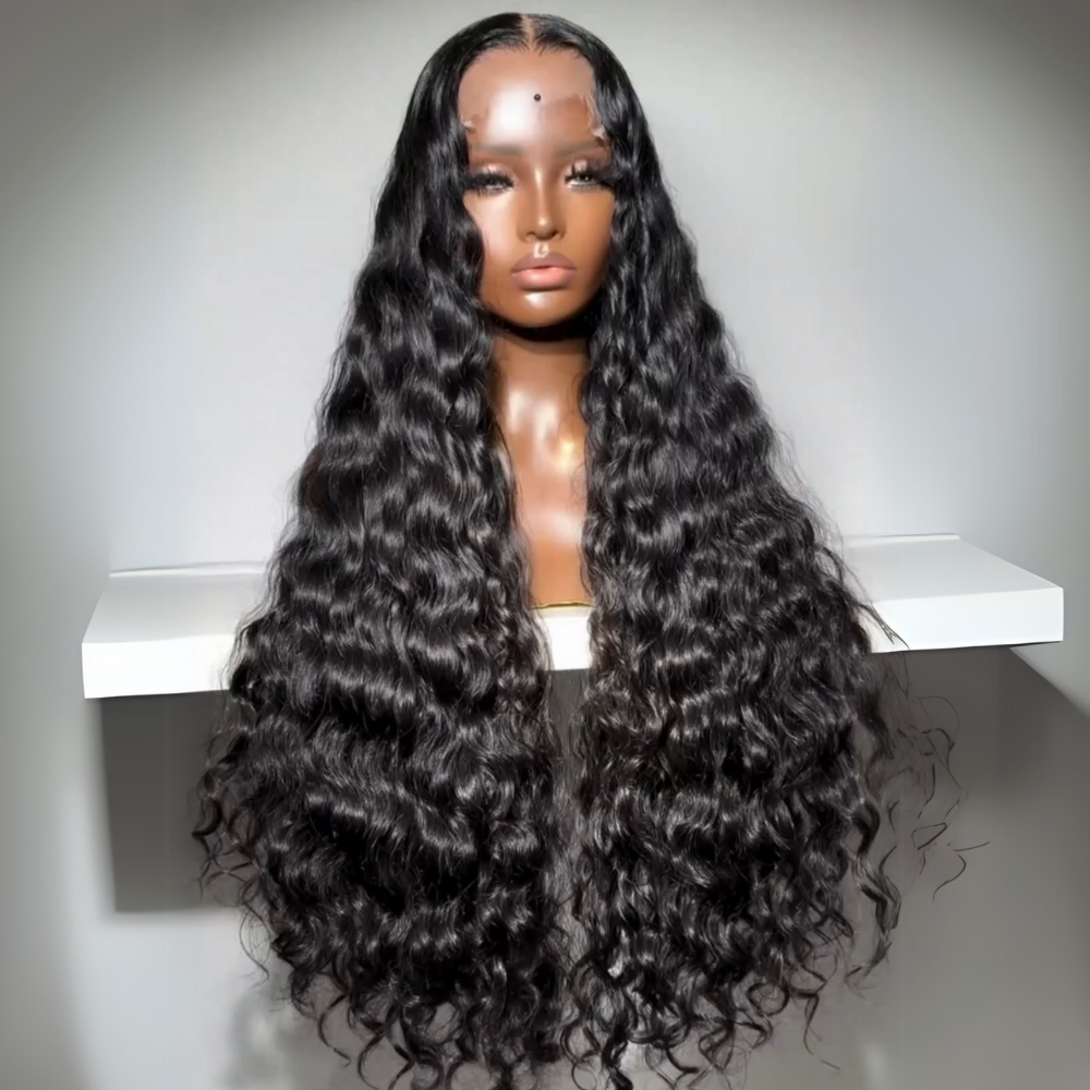 300% Density Raw Indian Glueless Wig Natural Wavy 13x4 Lace Front Human Hair Wigs Pre Plucked