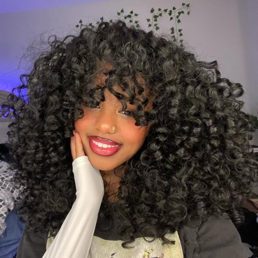 300% Density Runm Curly Afro Wig With Bangs For Black Women 13x4 Lace Fornt Human Hair Wigs Pre Plucked