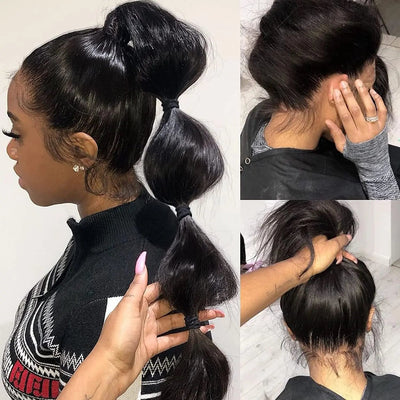 Human Hair 360 Lace Front Wigs Body Wave 360 Lace Wig Transparent Lace Frontal Wigs Black Color - GeetaHair - GeetaHair