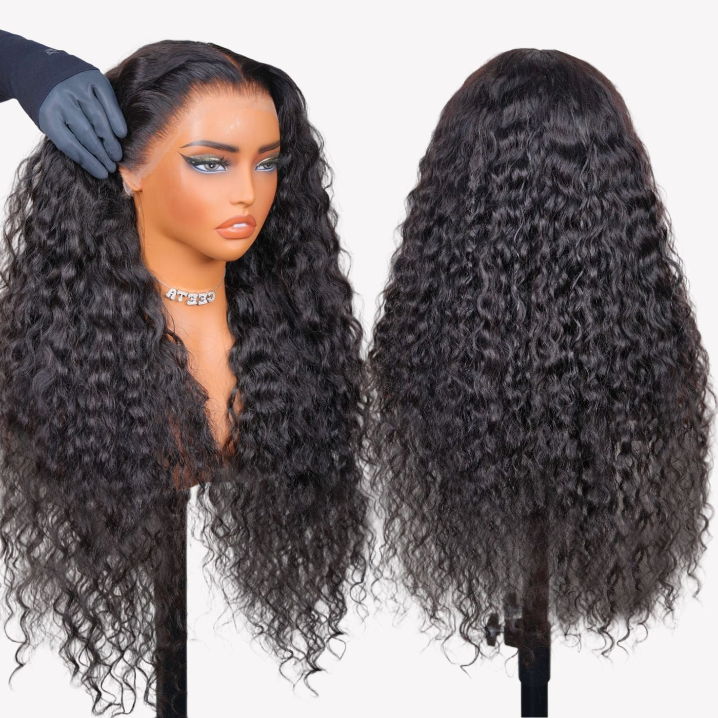 Water Wave Invisi Strap Snug Fit 360 Transparent Lace Front Human Hair Wigs Pre Bleached Knots For Black Women - GeetaHair