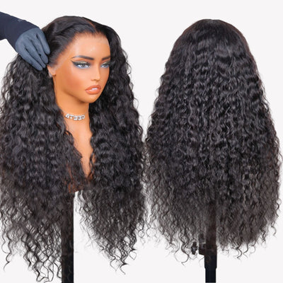 Water Wave Invisi Strap Snug Fit 360 Transparent Lace Front Human Hair Wigs Pre Bleached Knots For Black Women - GeetaHair