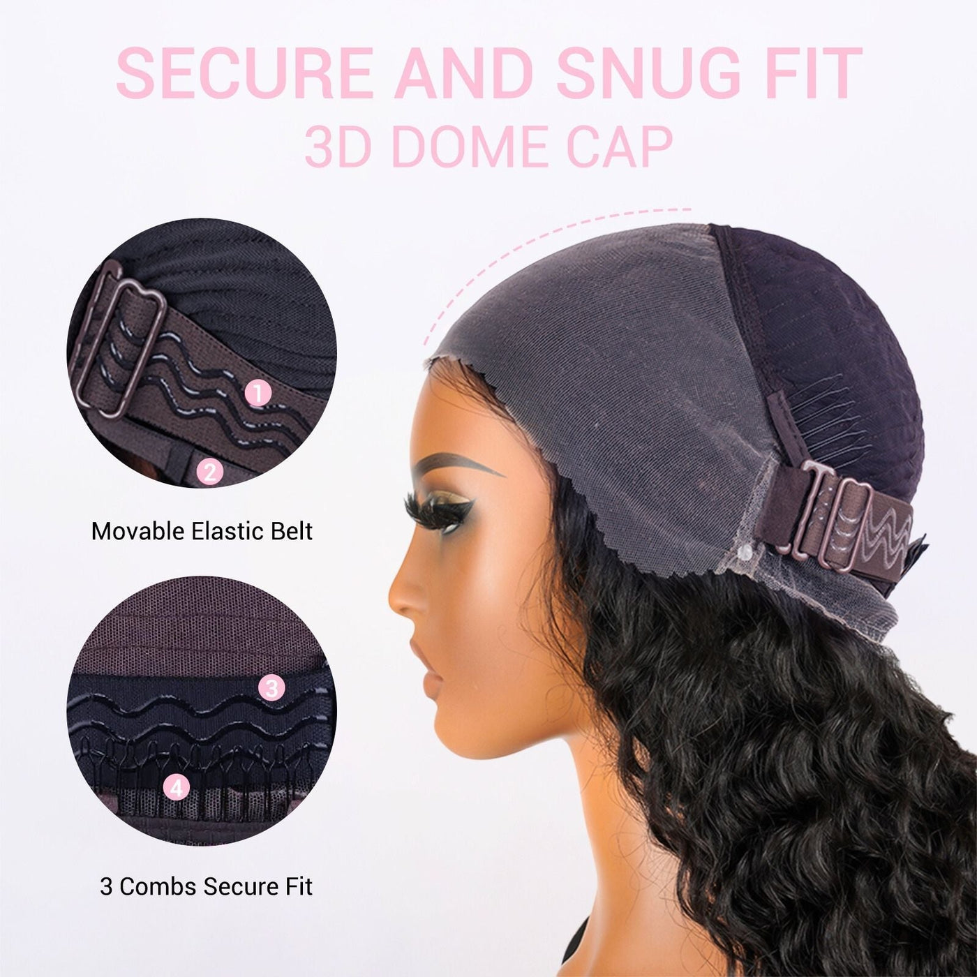 Water Wave Invisi Strap Snug Fit 360 Transparent Lace Front Human Hair Wigs Pre Bleached Knots For Black Women - GeetaHair