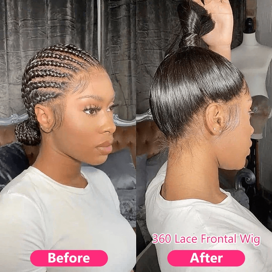 Straight Hair 360 Lace Frontal Wigs Pre Plucked With Baby Hair 100% Virgin Human Hair Wigs Near Me - GeetaHair - GeetaHair