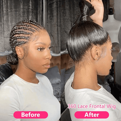 Straight Hair 360 Lace Frontal Wigs Pre Plucked With Baby Hair 100% Virgin Human Hair Wigs Near Me - GeetaHair - GeetaHair