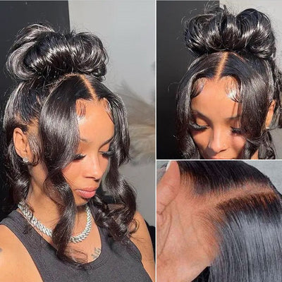 Geeta Invisi Strap Face Framing 360 Transparent Lace Frontal Body Wave Snug Fit All Sizes Human Hair Wigs - GeetaHair