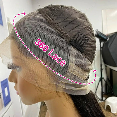 Human Hair 360 Lace Front Wigs Body Wave 360 Lace Wig Transparent Lace Frontal Wigs Black Color - GeetaHair - GeetaHair