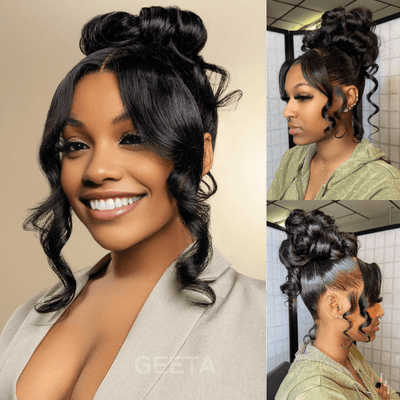 Geeta Invisi Strap Face Framing 360 Transparent Lace Frontal Body Wave Snug Fit All Sizes Human Hair Wigs - GeetaHair