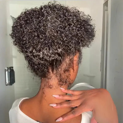 4C Kinky Edges 360 Full Lace Frontal Kinky Curly Human Hair Wigs Pre Plucked Wigs With Kinky Edges - GeetaHair