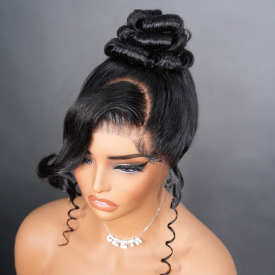 Geeta Invisi Strap Face Framing 360 Transparent Lace Frontal Body Wave Snug Fit All Sizes Human Hair Wigs - GeetaHair