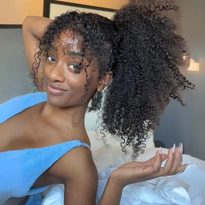 4C Kinky Edges 360 Full Lace Frontal Kinky Curly Human Hair Wigs Pre Plucked Wigs With Kinky Edges - GeetaHair