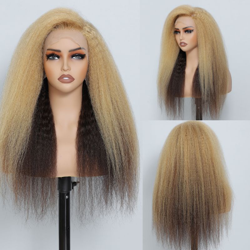 613 Blonde Lace Front Wig Kinky Straight Ombre Colored Human Hair Wigs For Black Women 13x4 Blonde Lace Front Wigs----Geeta Hair