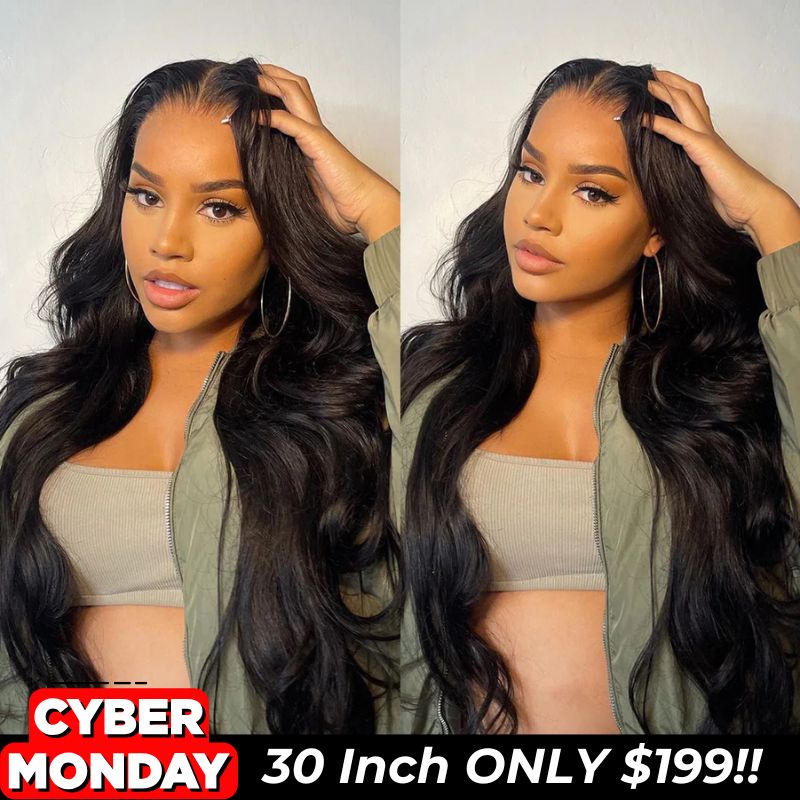 30inch=$199 Tiktokers Recommend 180% Density Body Wave HD  Lace Frontal Wig Pre Bleached Glueless Wigs-Geeta Hair