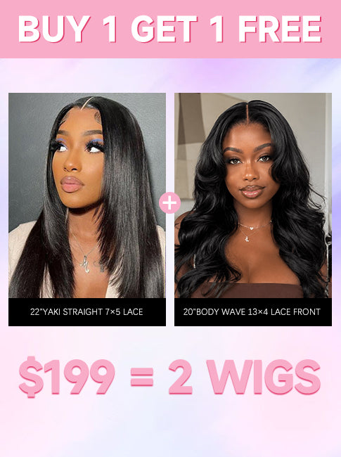 $199 = 2 Wigs | 22” Yaki Straight + 20” Loose Body Wave Wig