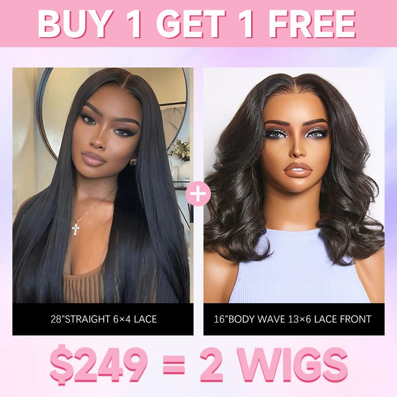 [US Addresses Only] $249 = 2 Wigs | 26” Straight + 16” Body Wave Wig