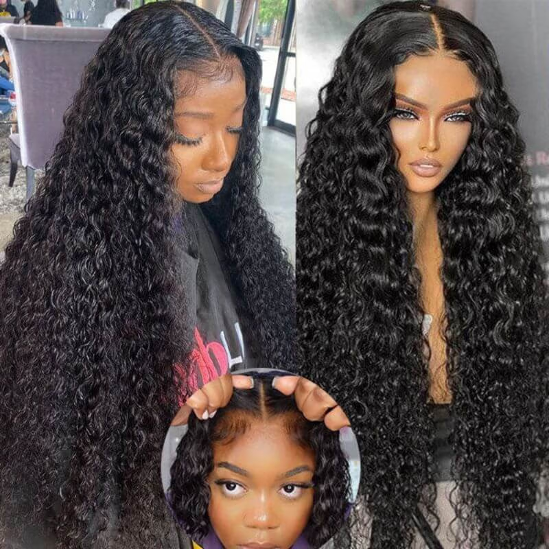 $199=30inch Water Wave 13x4 Lace Front / 6x4  Pre Cut HD Transaparent Lace Glueless Put On And Go Wig Geeta Hair