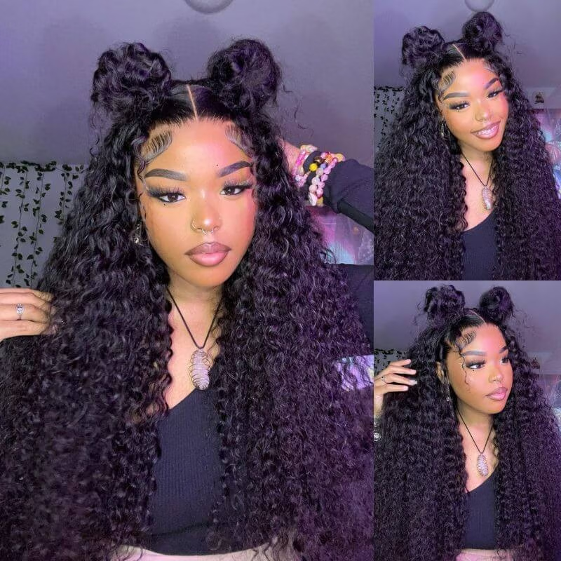 $199=30inch Water Wave 13x4 Lace Front / 6x4  Pre Cut HD Transaparent Lace Glueless Put On And Go Wig Geeta Hair