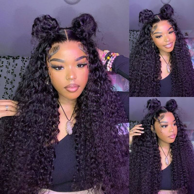$199=30inch Water Wave 13x4 Lace Front / 6x4  Pre Cut HD Transaparent Lace Glueless Put On And Go Wig Geeta Hair