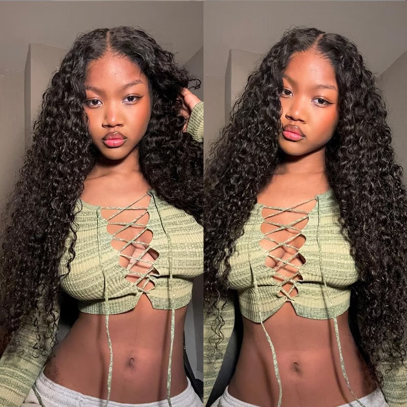 $199=30inch Water Wave 13x4 Lace Front / 6x4  Pre Cut HD Transaparent Lace Glueless Put On And Go Wig Geeta Hair
