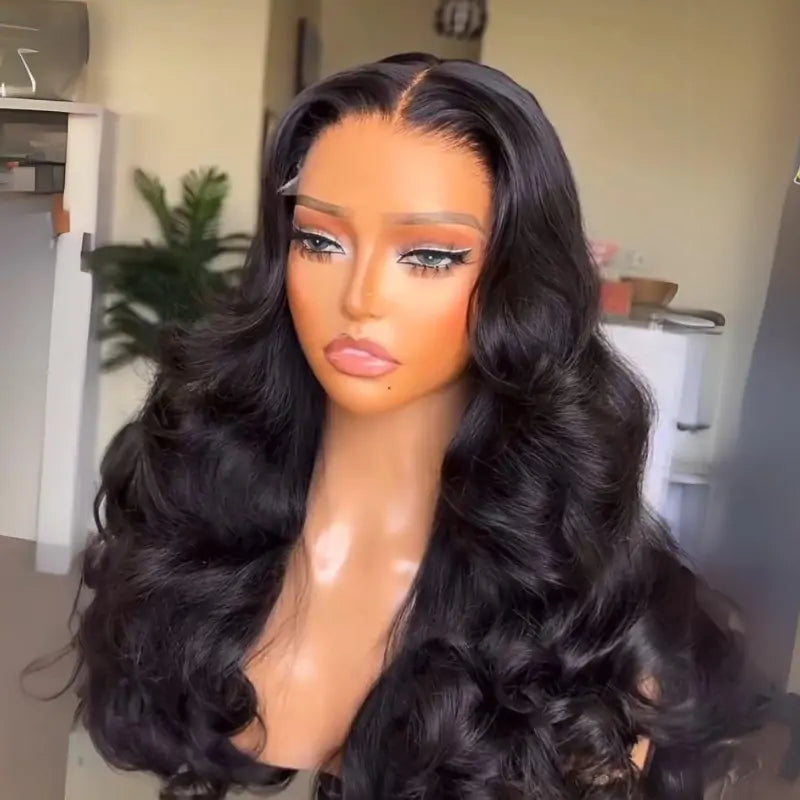 Body Wave Glueless Perücken Loose Bouncy Wave 13X4 Lace Front Perücken Menschliches Haar vorgezupft