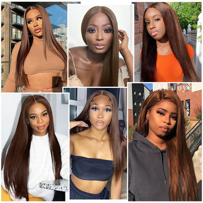 Chestnut Brown Body Wave 13x4/4x4 HD Lace Wig Colored 100% Virgin Hunam Hair Wigs-Geeta hair
