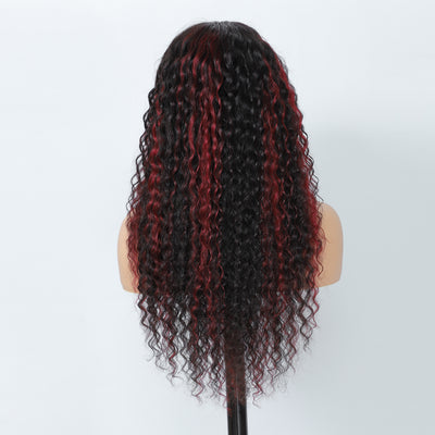 Highlight 13x4 Deep Wave Frontal Wig Brazilian Curly Wigs For Women Human Hair Wigs -Geeta Hair