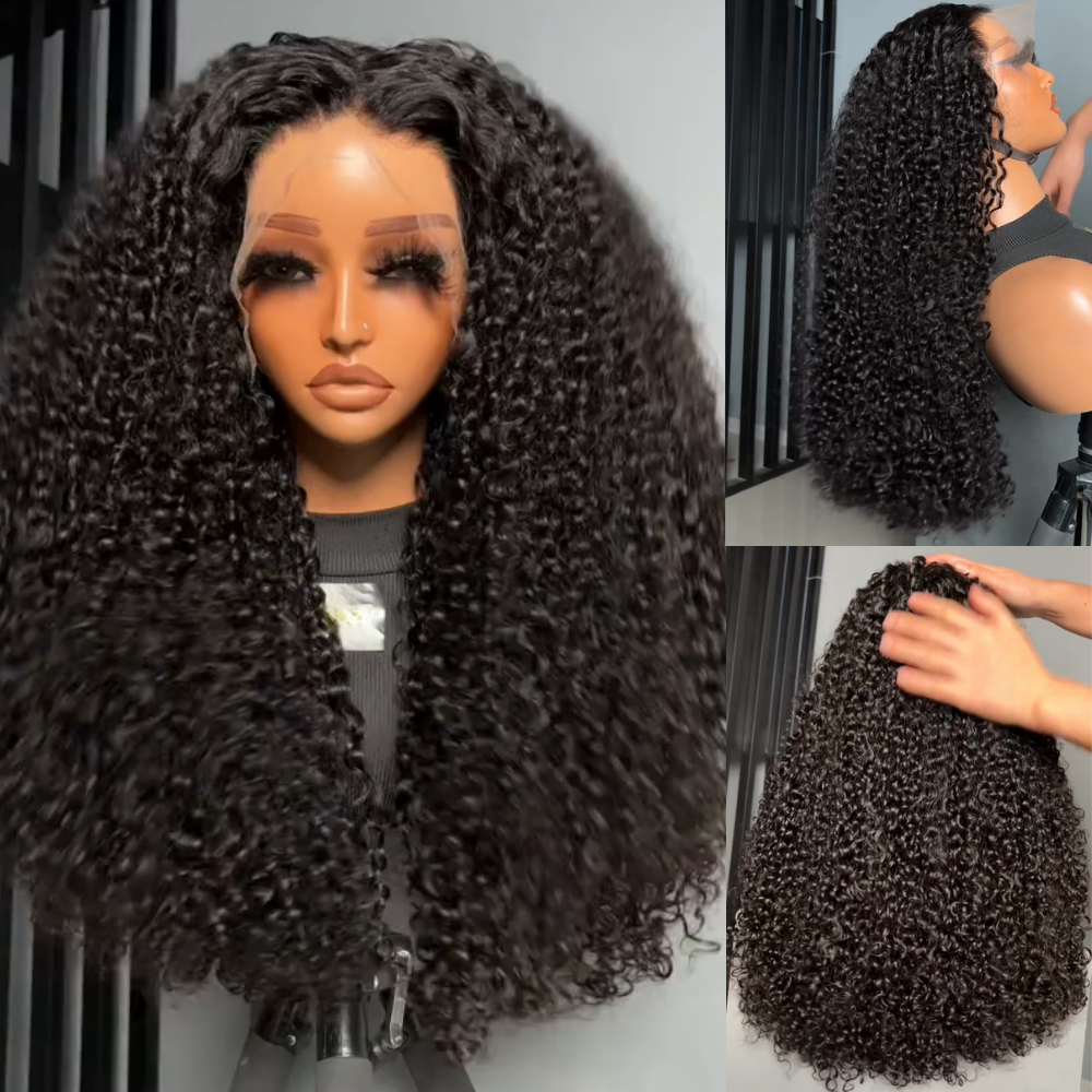 Fluffy Kinky Curly HD Transparent Lace Front Wigs 13x4/6x4 Real Human Hair Wig Pre Plucked Hairline-Geeta Hair