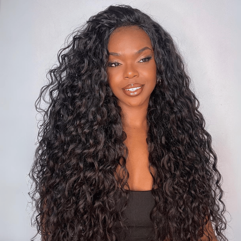Fluffy Loose Wave Wig 13x4 HD Lace Front Wig Pre Plucked Hairline 100% Real Human Hair Wig-Geetahair