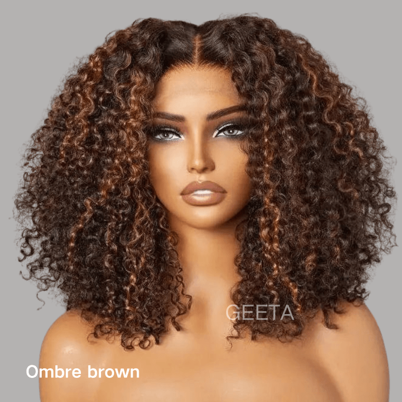 Geeta 250% Density Kinky Curly 6x4 / 13x4 Lace Front Glueless Human Hair Wig Flash Sale