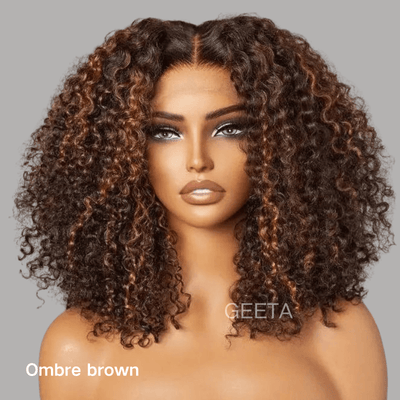 Geeta 250% Density Kinky Curly 6x4 / 13x4 Lace Front Glueless Human Hair Wig Flash Sale
