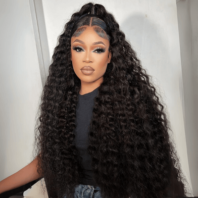 $199=30inch Water Wave 13x4 Lace Front / 6x4  Pre Cut HD Transaparent Lace Glueless Put On And Go Wig Geeta Hair