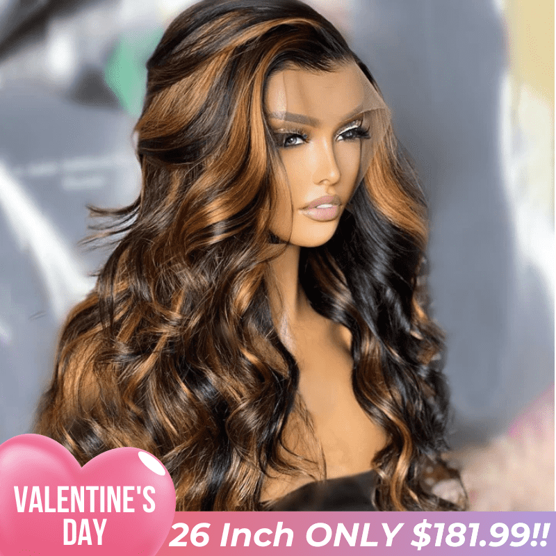 Valentine's Special Sale Geeta Body Wave Highlight Honey Blond Wig 13x4/4x4 HD Lace Front Piano Colored Human Hair Wigs