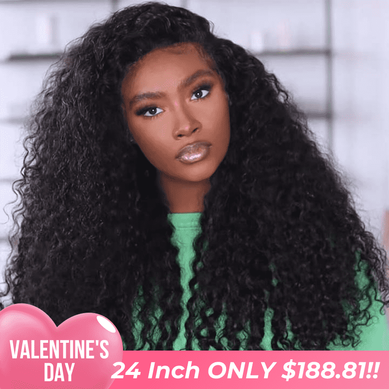 Valentine's Special Sale Glueless Full Deep Wave 13x4 HD Lace Front Wig Transparent Lace Human Hair Wigs Plucked Hairline 250% Density-Geeta Hair