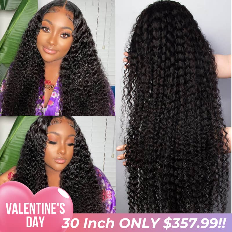 Valentine's Special Sale Natural Curly Hair 13x6 HD Lace Front Wigs Human Hair Pre Plucked Hairline Glueless Wig-Geeta Hair