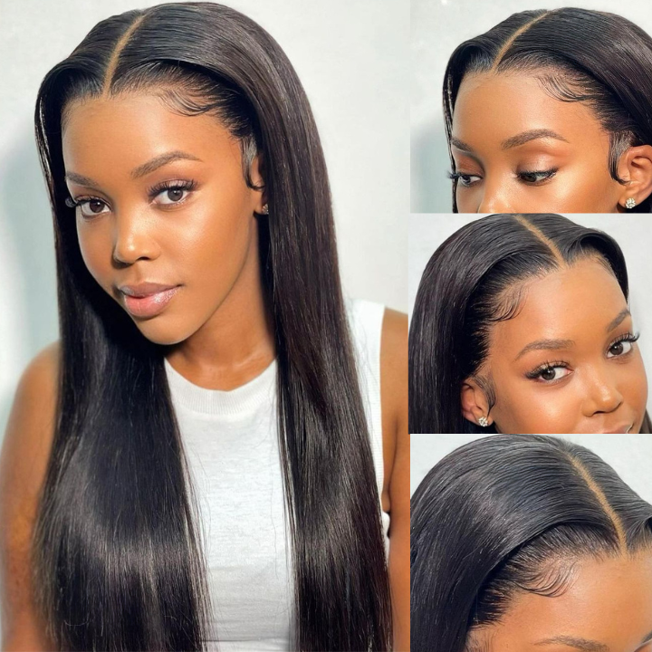 Geetahair Upgrade HD Lace Straight Wig Crystal Clear Lace Human Hair Wigs With Pre Plucked Natural Hairline